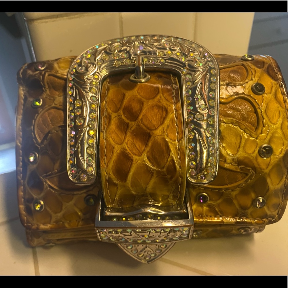 Leather and Rhinestone wallet
